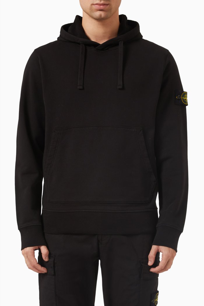 

Logo-badge Hoodie in Cotton-fleece, Black