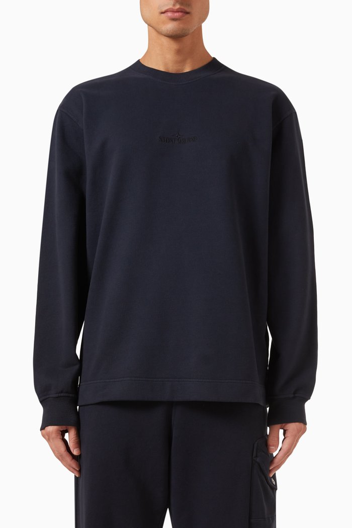 

Crewneck Sweatshirt in Brushed Cotton-fleece, Blue