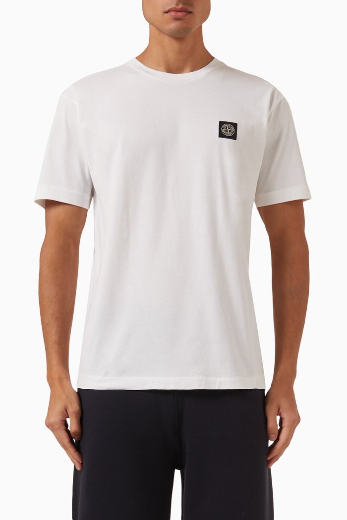 

Compass Logo-patch T-shirt in Cotton-jersey, White
