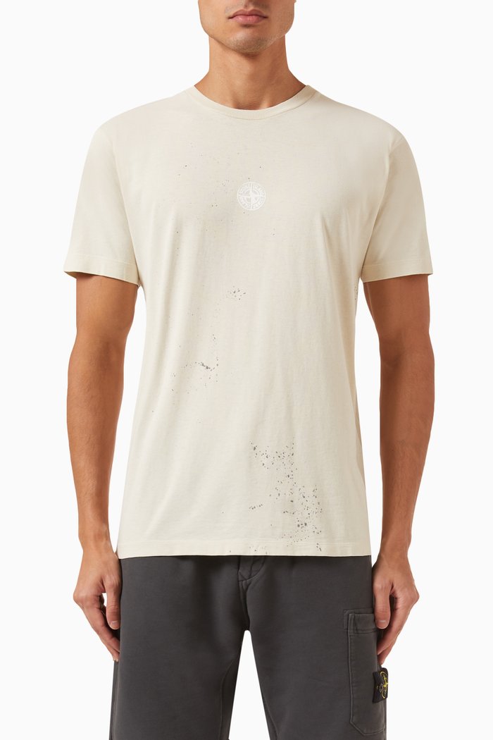 

'Drops One' Print T-shirt in Cotton-jersey, Neutral