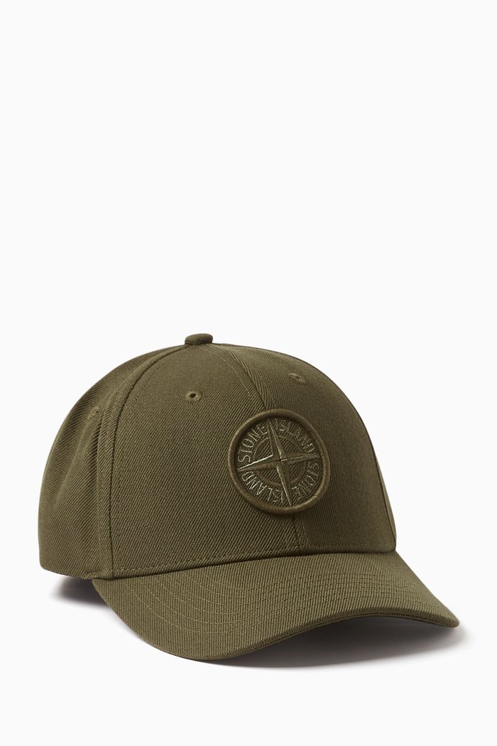 

Logo-embroidered Cap in Wool-blend Gabardine, Green