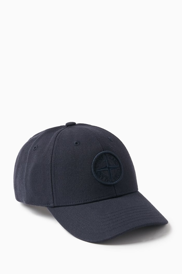 

Logo-embroidered Cap in Wool-blend Gabardine, Blue