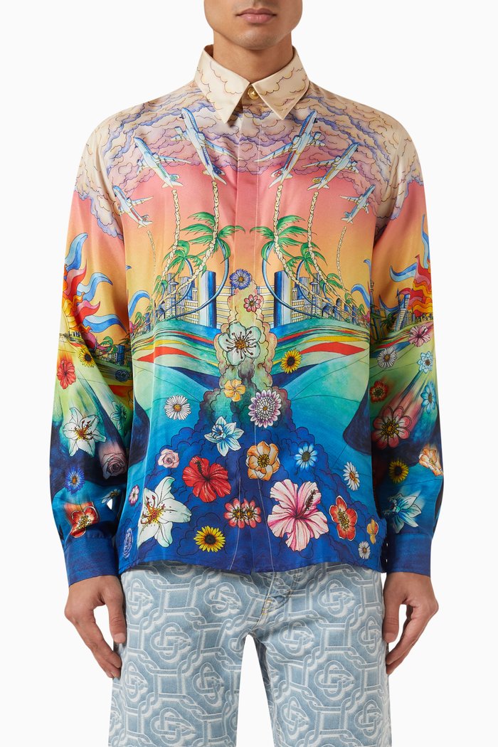 

Le Temple Du Sport Shirt in Silk, Multicolour