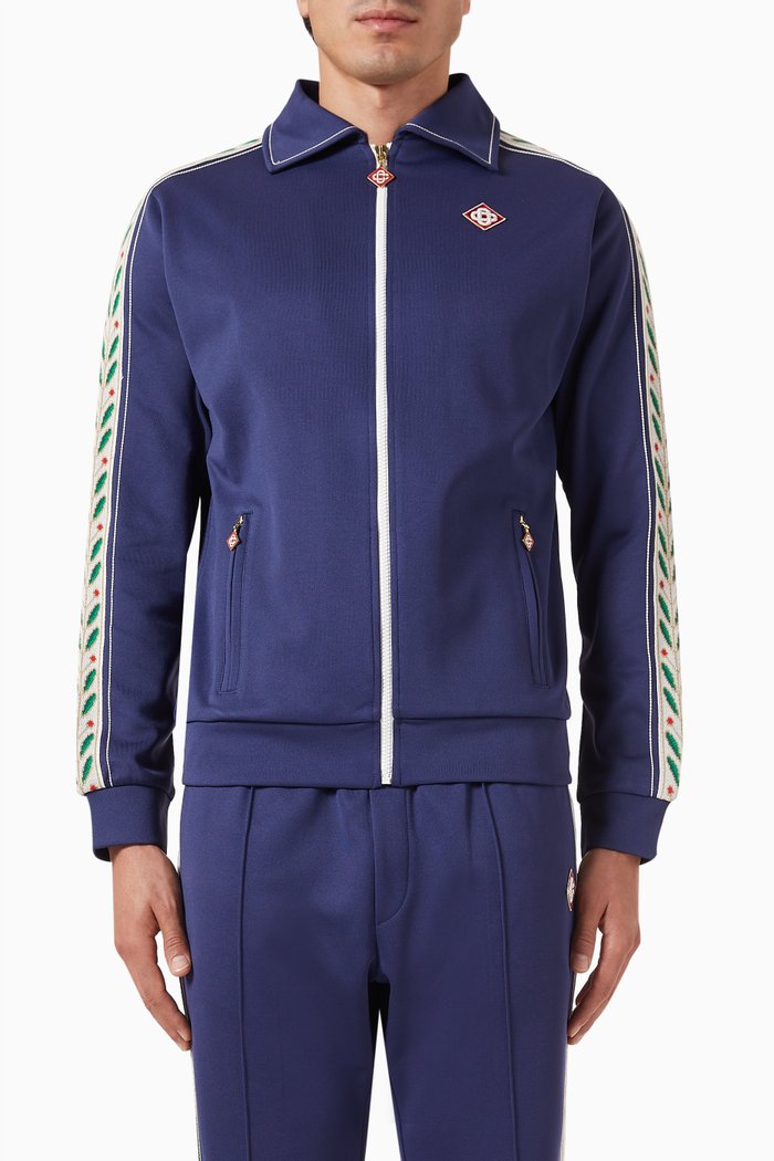 

Laurel Track Top in Nylon Blend, Blue