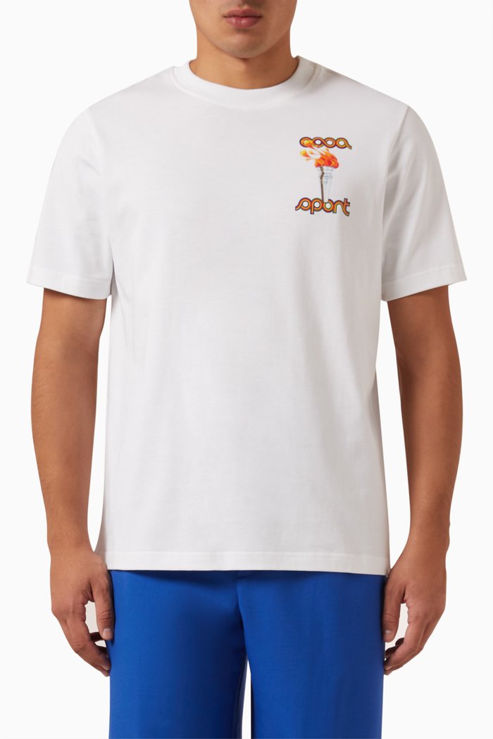 

La Flamme Du Sport T-shirt in Organic Cotton, White