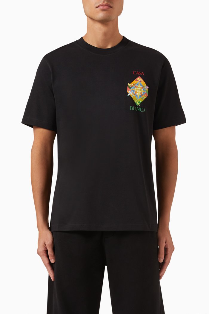 Playful Stripes T-shirt in Organic Cotton, Black