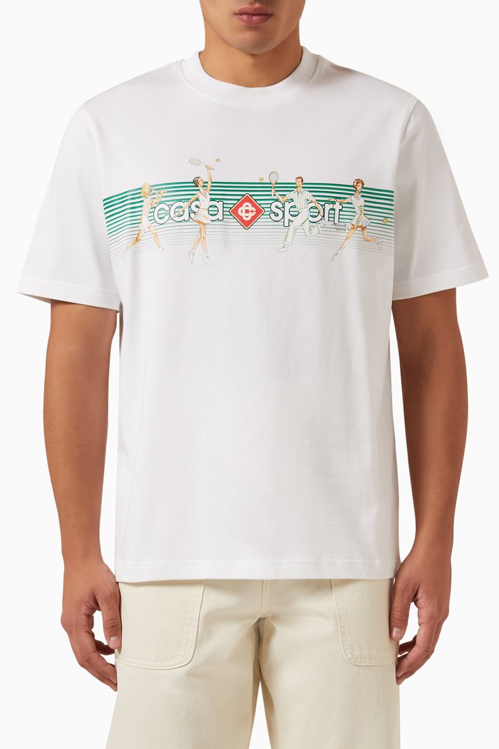 

Playful Stripes T-shirt in Organic Cotton, White