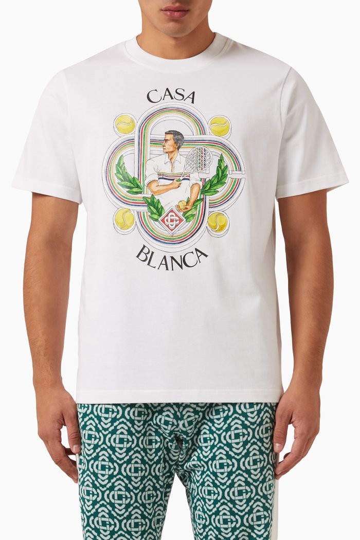 

Playful Stripes T-shirt in Organic Cotton, White