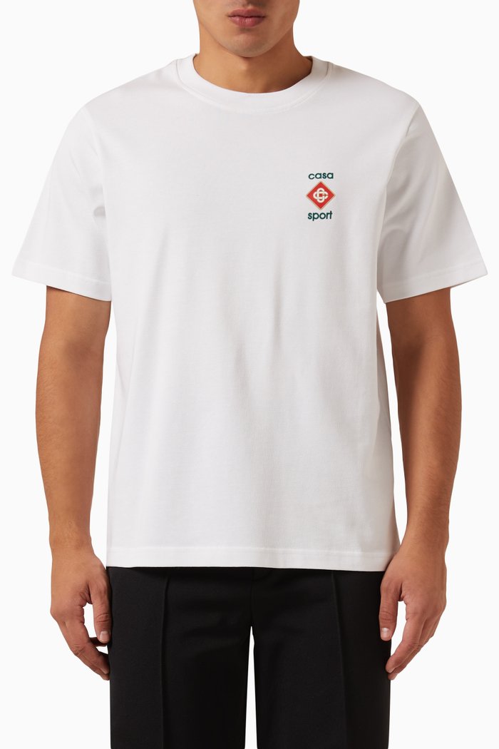 

Playful Stripes T-shirt in Organic Cotton, White