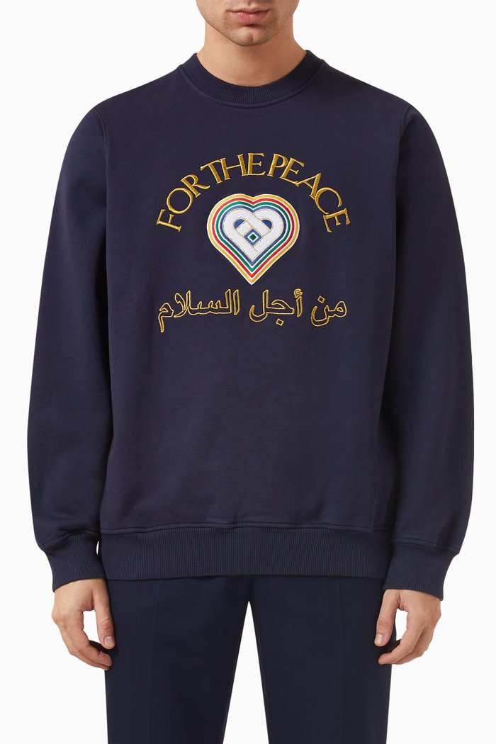 

For The Peace Sweatshirt in Organic Cotton, Blue