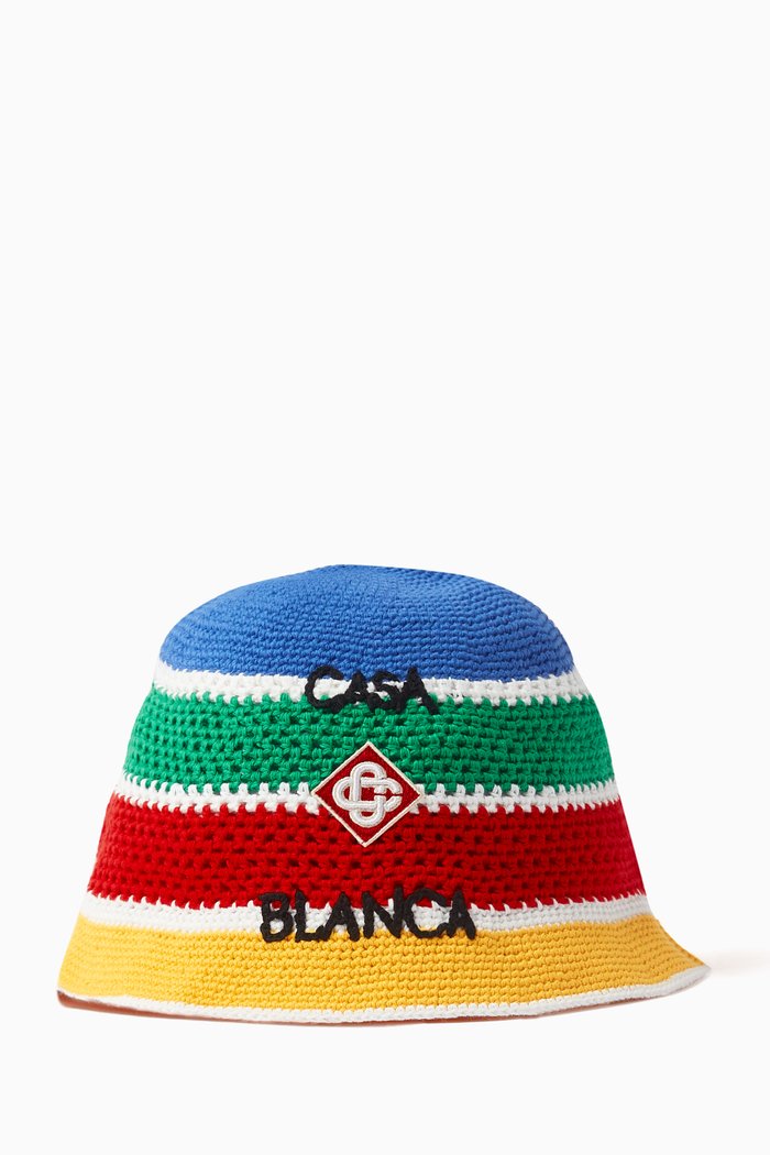 

Logo Bucket Hat in Crochet, Multicolour