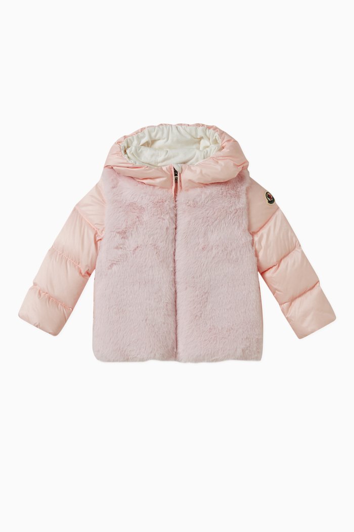 

Natas Padded-down Jacket in Faux Fur & Nylon, Pink