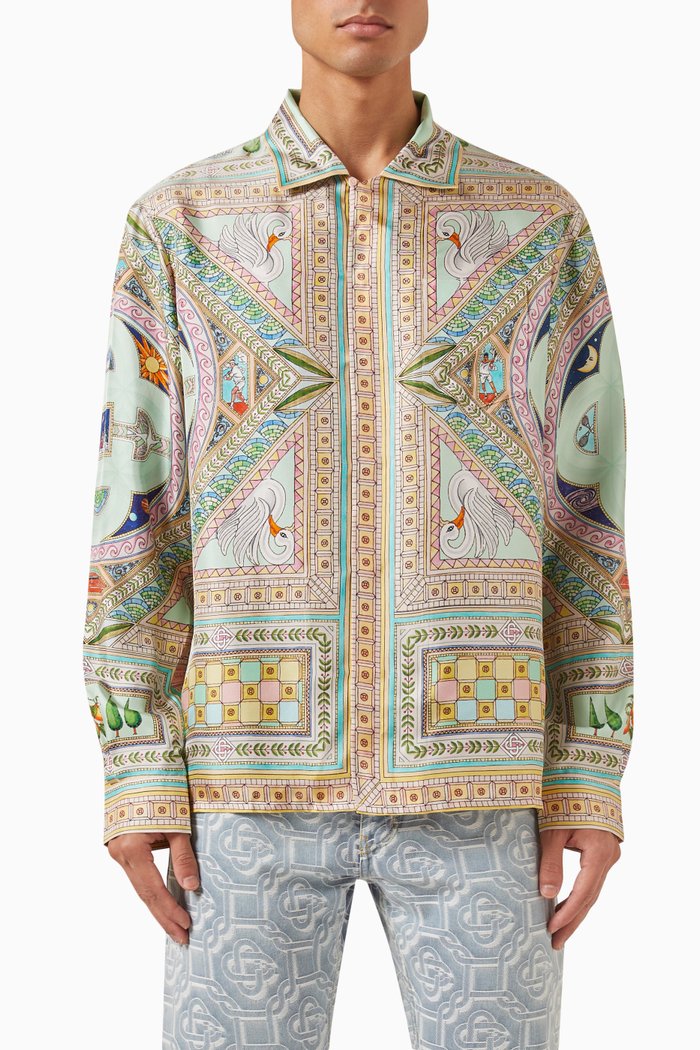 

Le Labyrinthe Shirt in Silk-twill, Multicolour