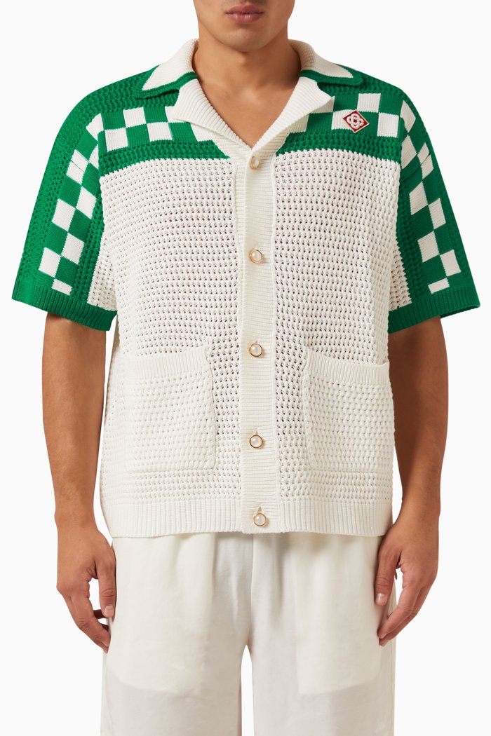 

Printed Shirt in Crochet Cotton, Multicolour