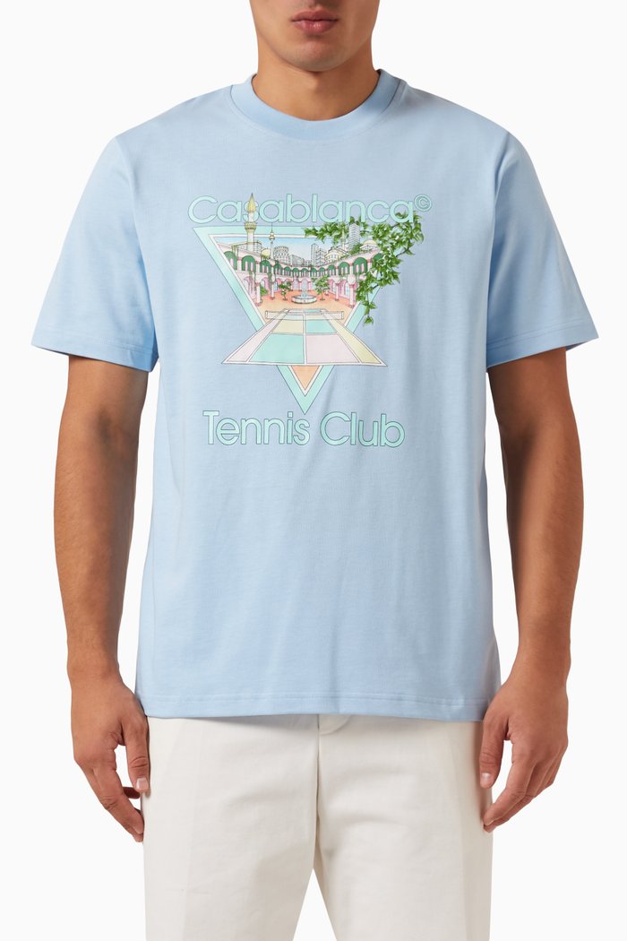 

Tennis Club Icon T-shirt in Organic Cotton, Blue