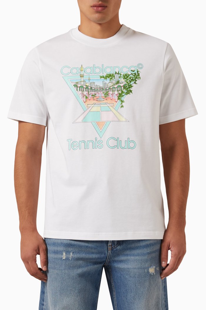 

Tennis Club Icon T-shirt in Organic Cotton, White