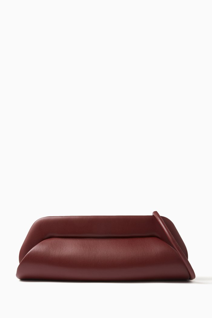 Medium Dioni Long Shoulder Bag in Vegan Leather, Burgundy