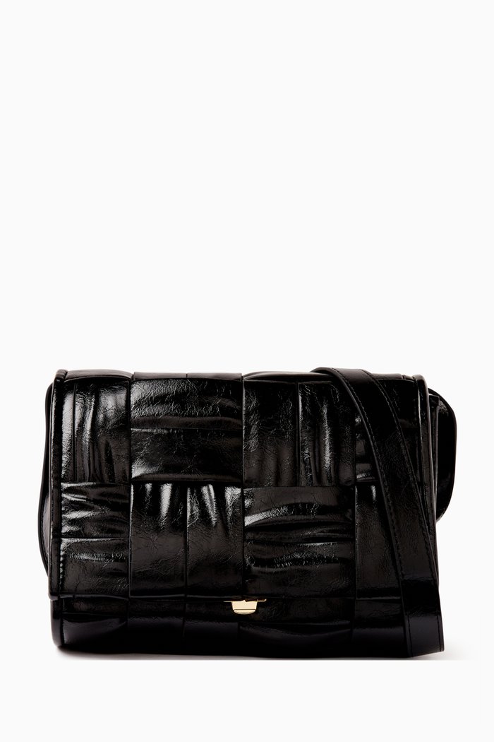 

Small Feronia Shoulder Bag in Vegan Leather, Black
