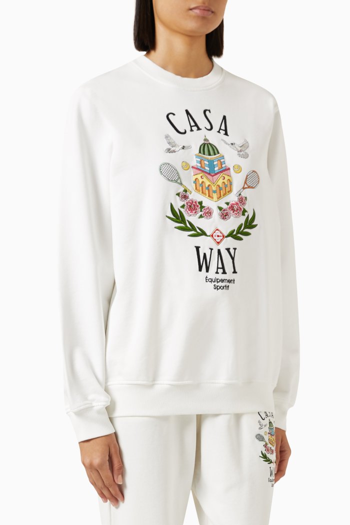 

Casa Way Embroidered Sweatshirt in Organic Cotton, Multicolour