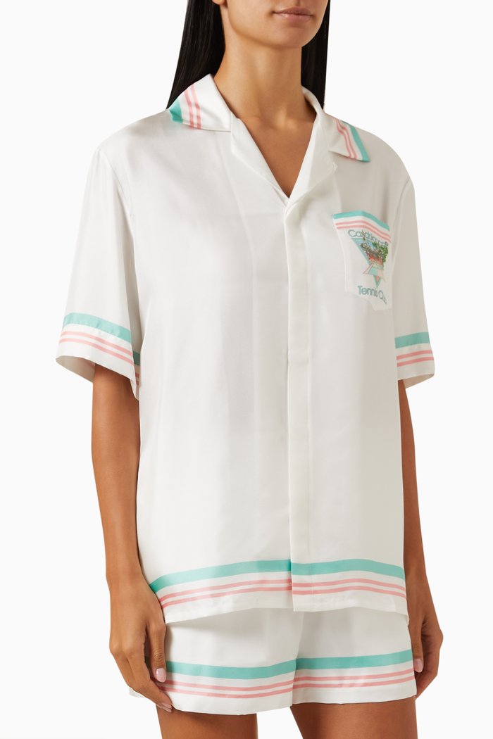 

Tennis Club Icon Shirt in Silk, White