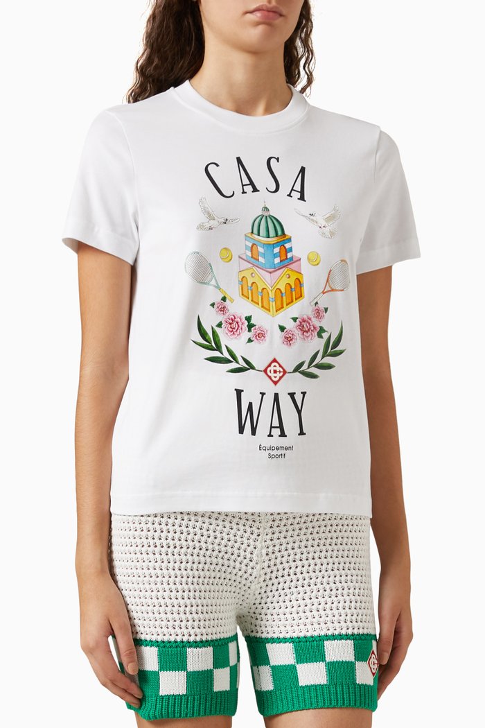 

Casa Way Printed T-shirt in Cotton-jersey, White