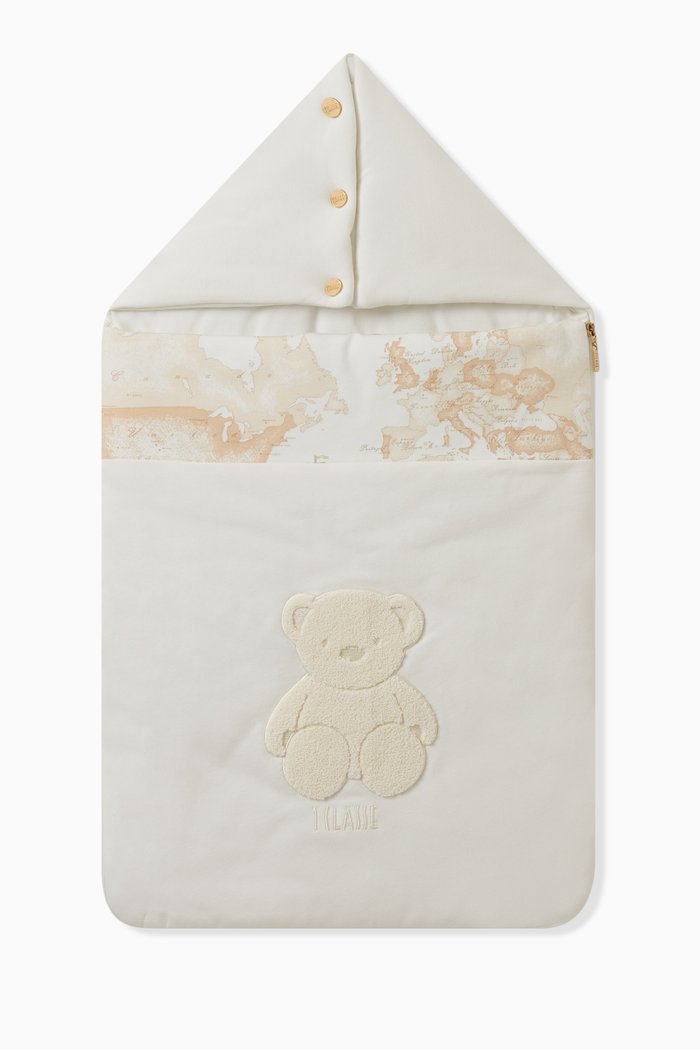 

Teddy Bear Motif Sleeping Bag in Cotton, Neutral