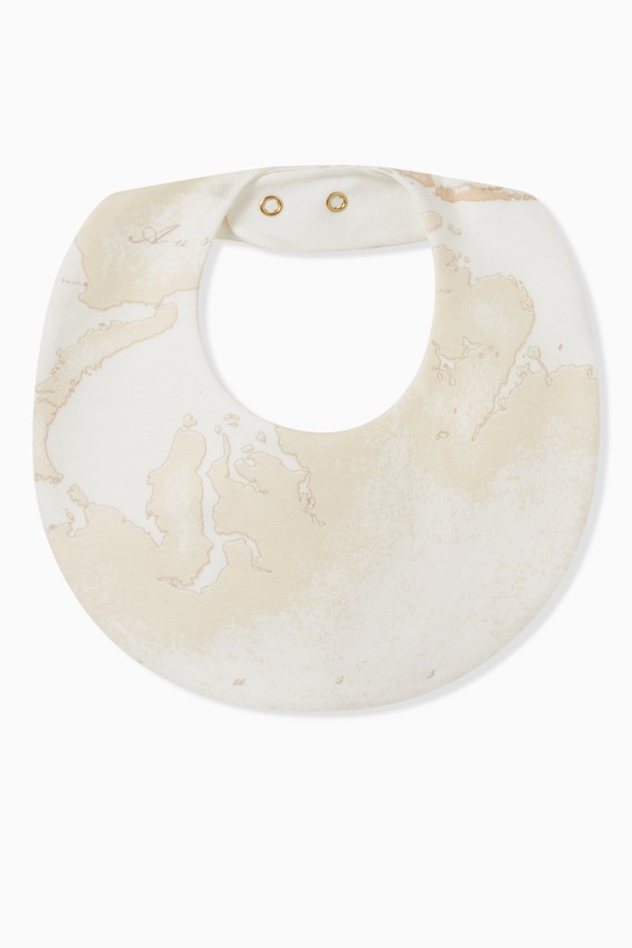 

Geo Map Print Bib in Cotton, Neutral