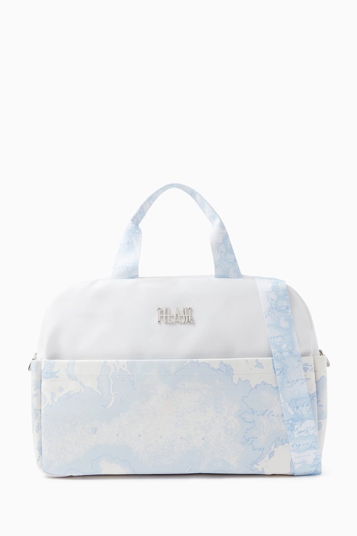 

Geo Map Print Baby Diaper Bag in Polyester, Blue