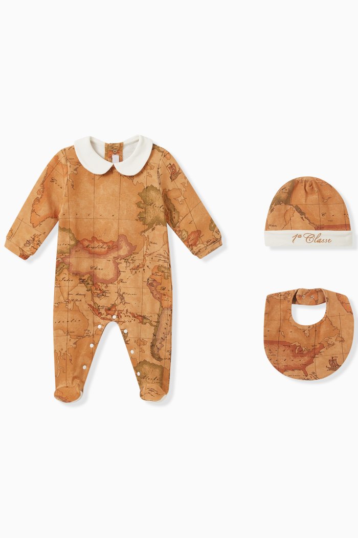 

Graphic-print Sleepsuit Set in Cotton, Orange