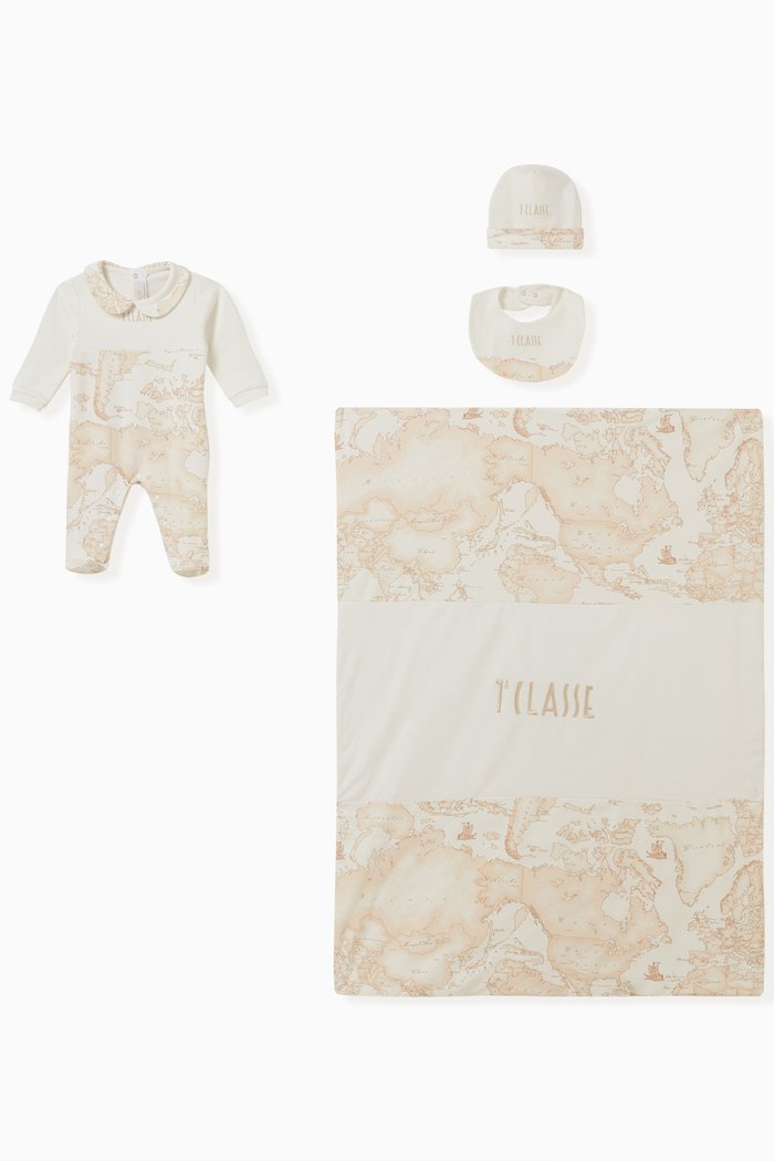 

Graphic-print Sleepsuit Set in Cotton, Neutral