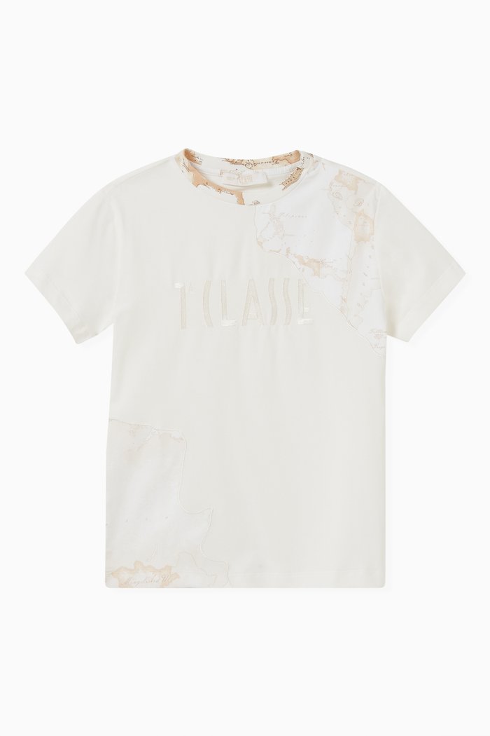 

Map-print T-shirt in Cotton, Neutral