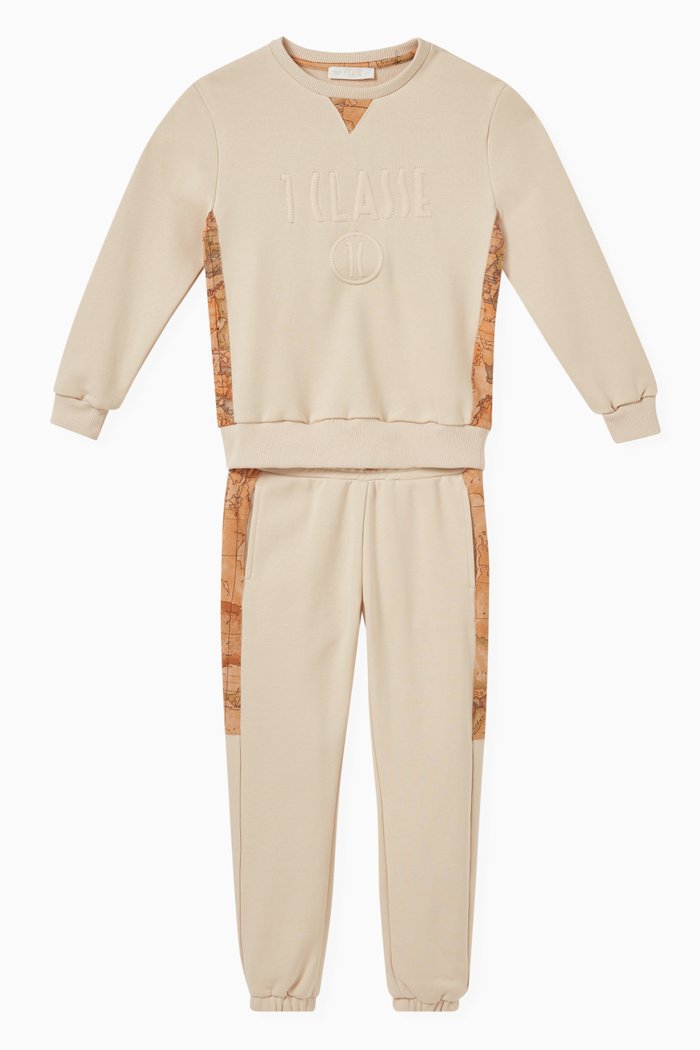 

Map-print Tracksuit in Cotton, Neutral