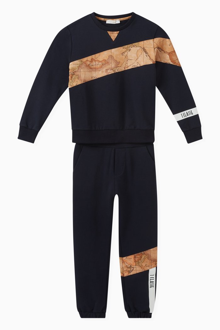 

Map-print Tracksuit in Cotton, Blue