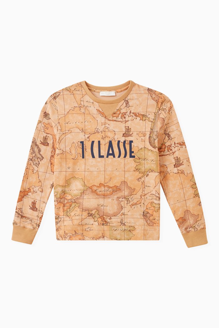 

Map-print Sweatshirt in Cotton, Orange