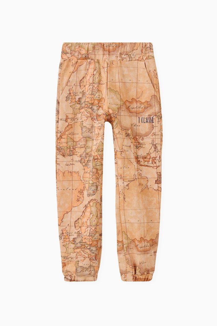 

Geo Map-print Sweatpants in Cotton, Orange