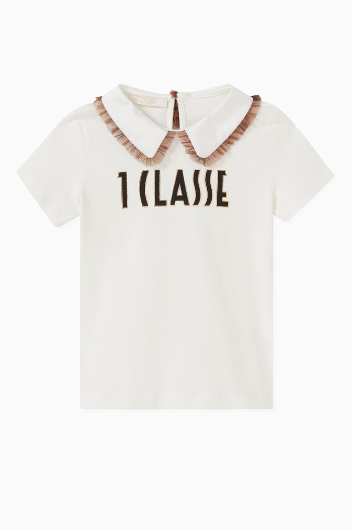 

Logo-embroidered T-shirt in Cotton, Neutral