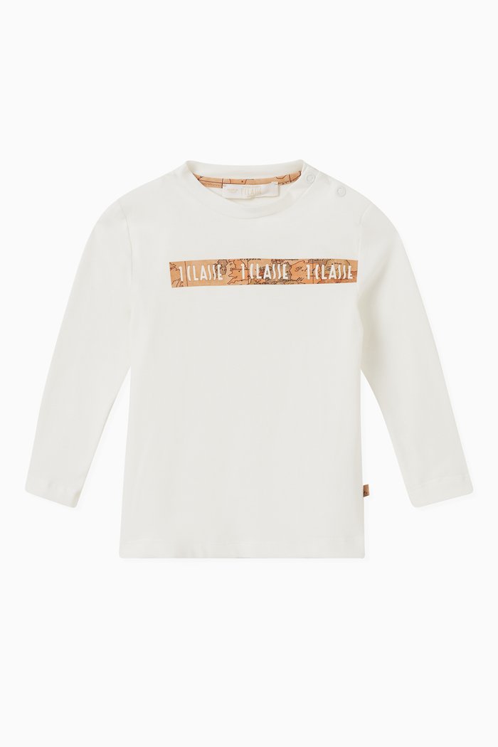 

Geo Map-print T-shirt in Cotton, Neutral