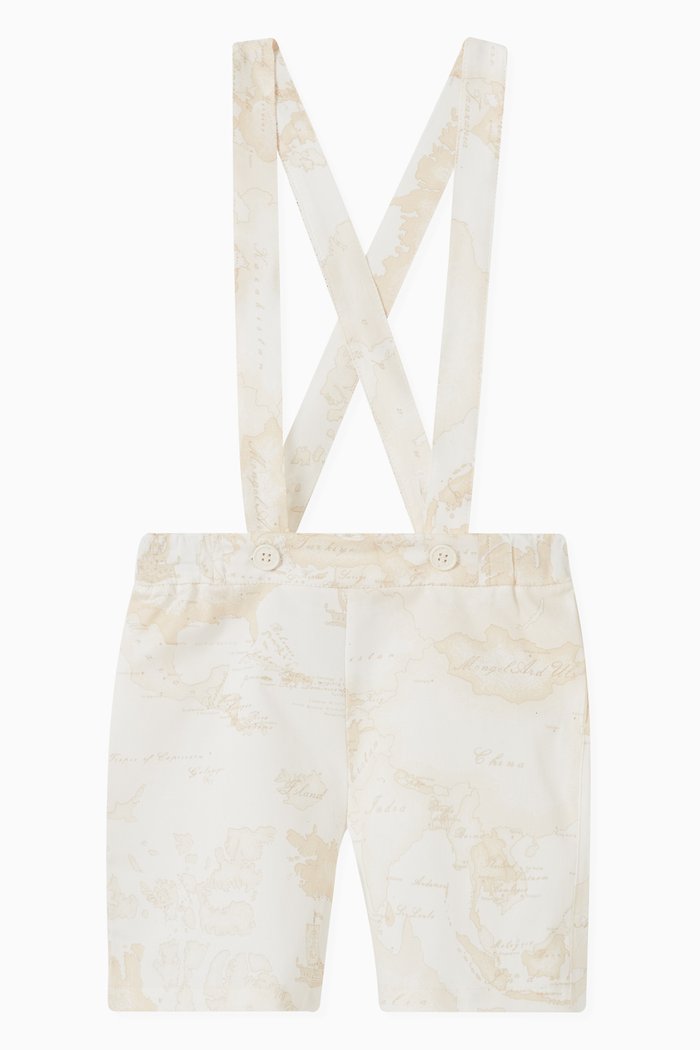 

Geo Map-print Shorts in Cotton, Neutral