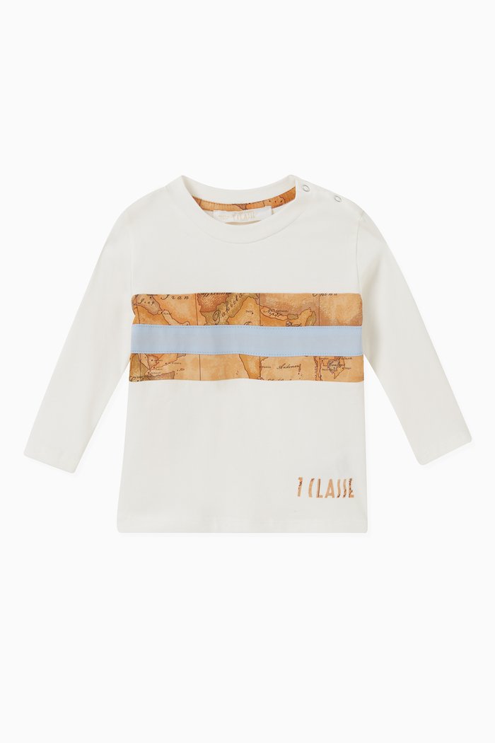 

Geo Map-print T-shirt in Cotton, Neutral