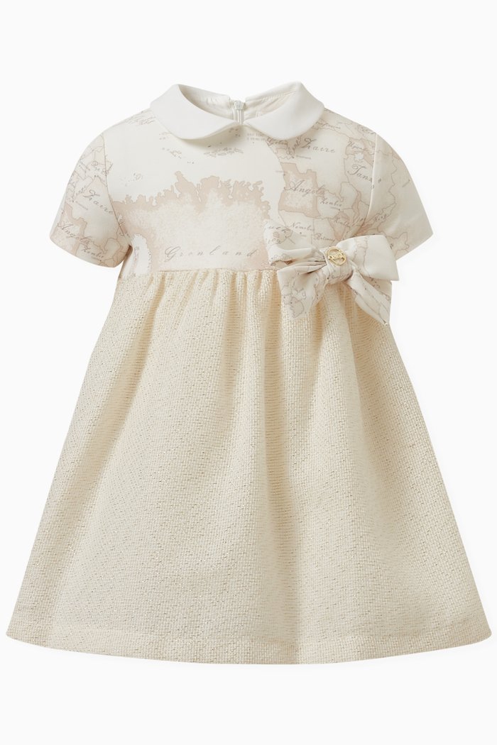 

Geo Map-print Dress, Neutral