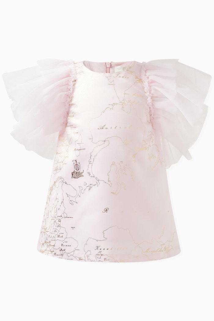 

Map-print Dress in Nylon, Pink