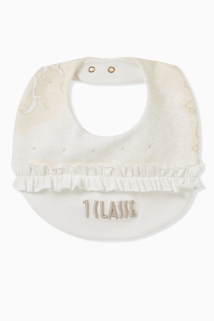 

Frill Geo Print Bib in Cotton, Neutral