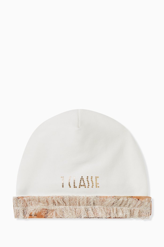 

Tulle Brim Baby Hat in Cotton, Neutral