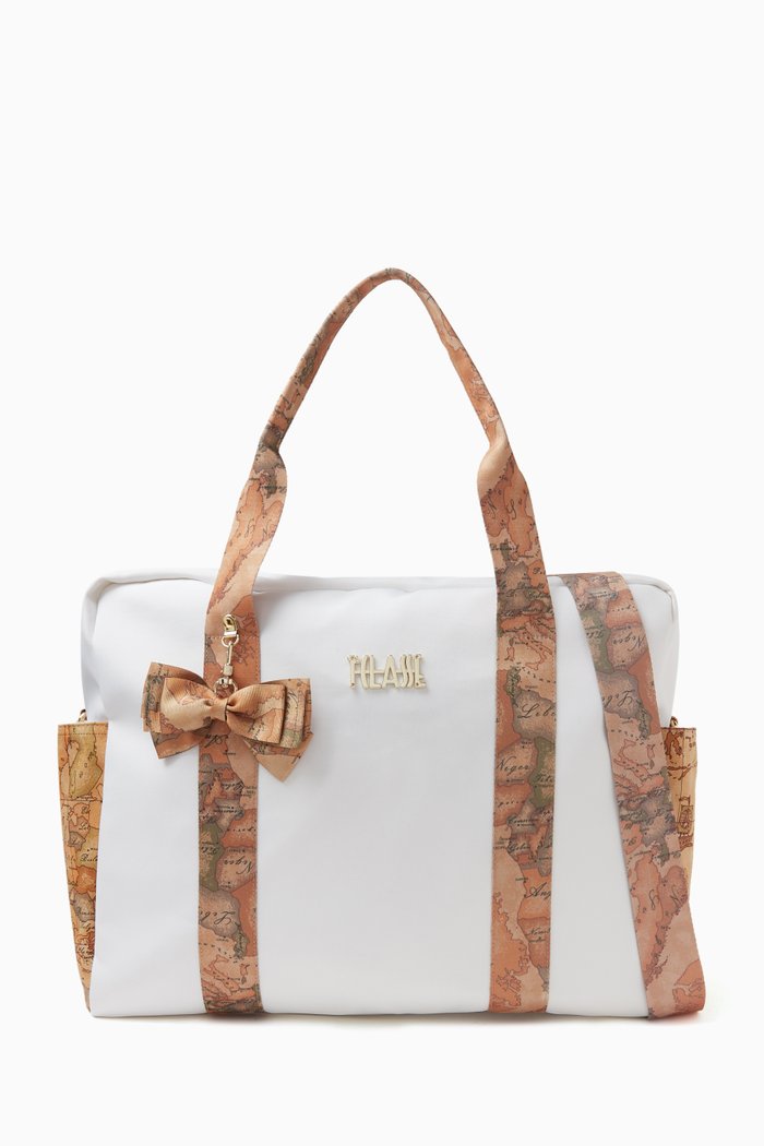 

Geo Map Print Diaper Bag in Polyester, Neutral
