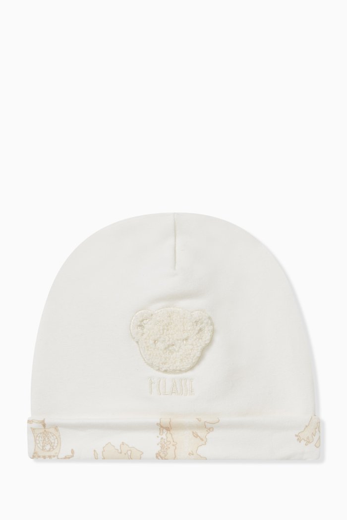 

Teddy Bear Beanie Hat in Cotton, Neutral