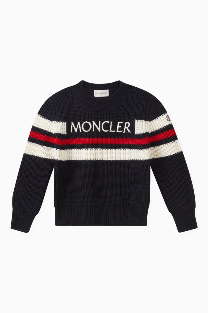 

Tricolour Logo Sweater in Wool-knit, Black