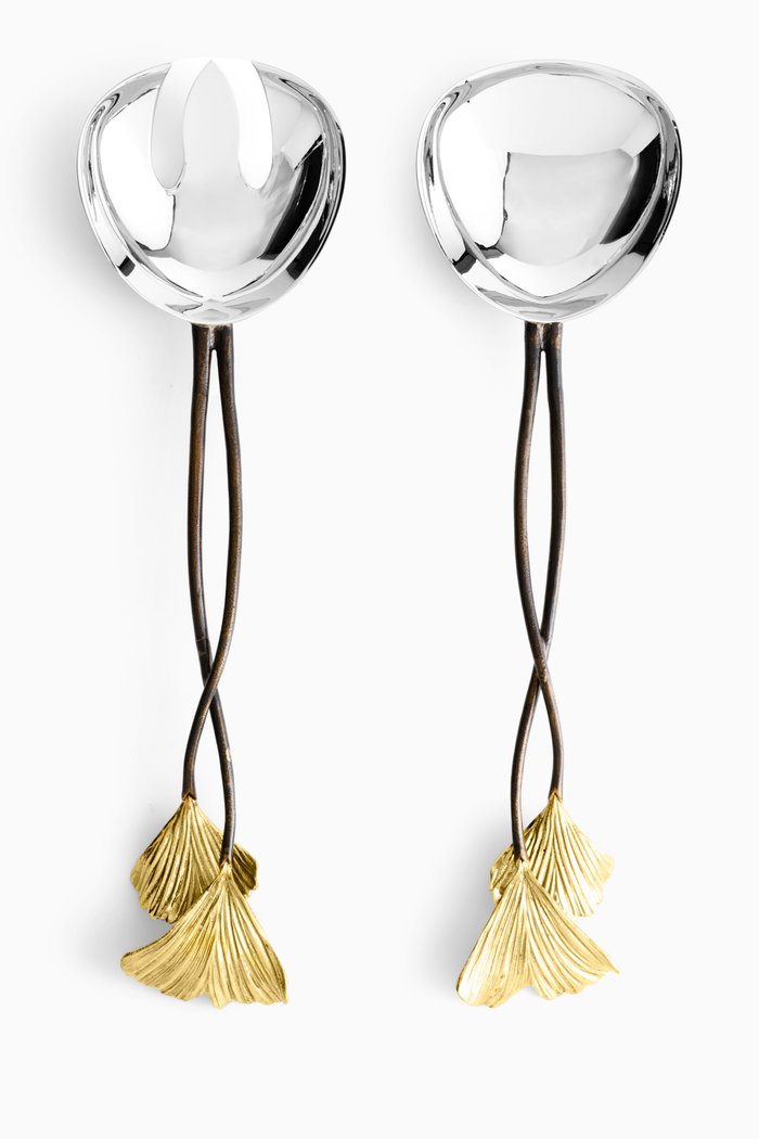 

Golden Ginkgo Serving Set, Silver