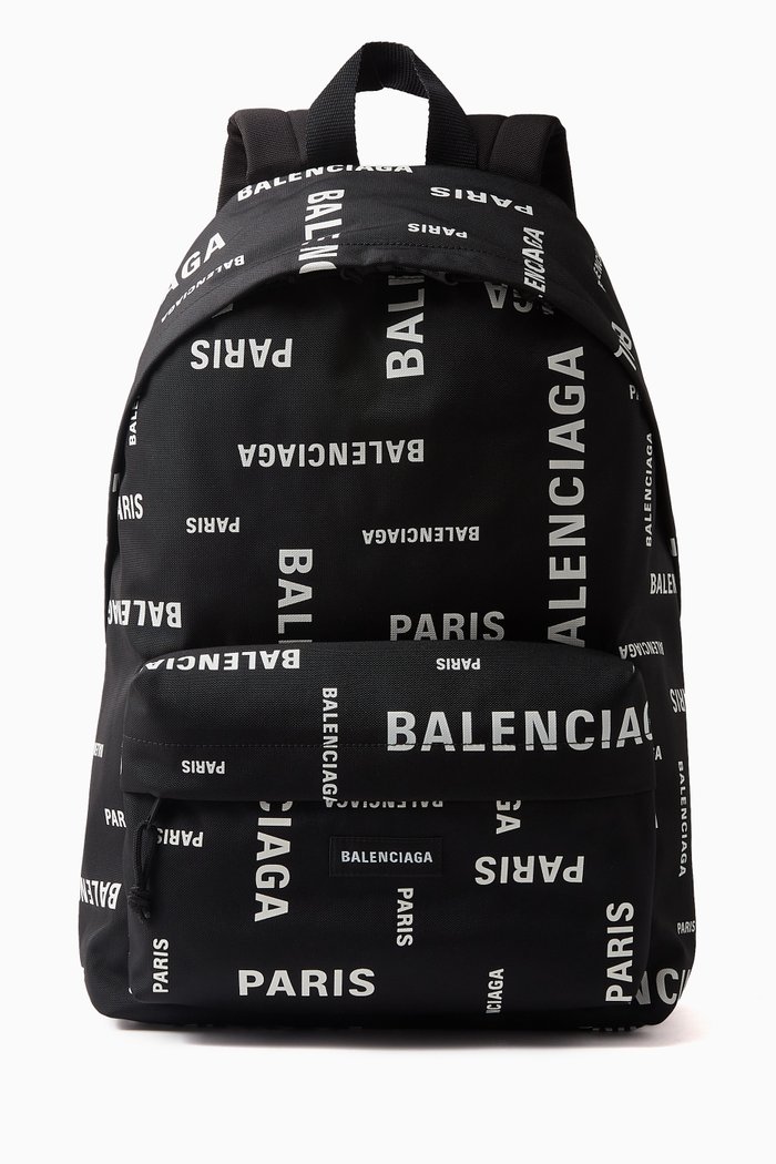 

Explorer All-over Logo Backpack in Recycled Nylon, Black