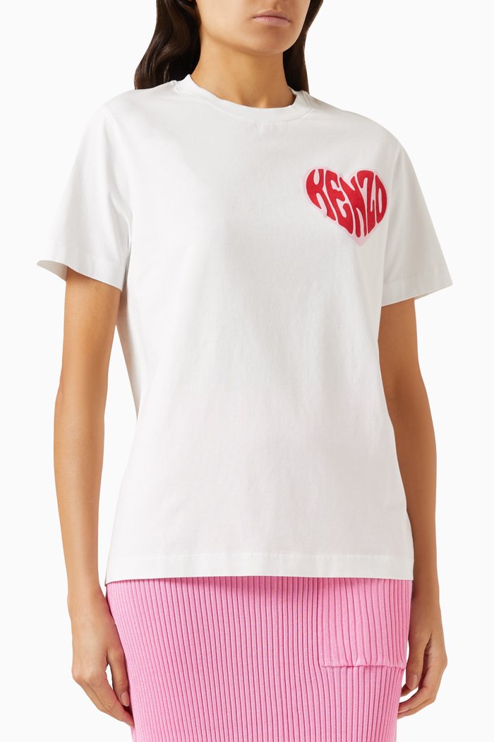

Kenzo Heart T-shirt in Cotton-jersey, Neutral
