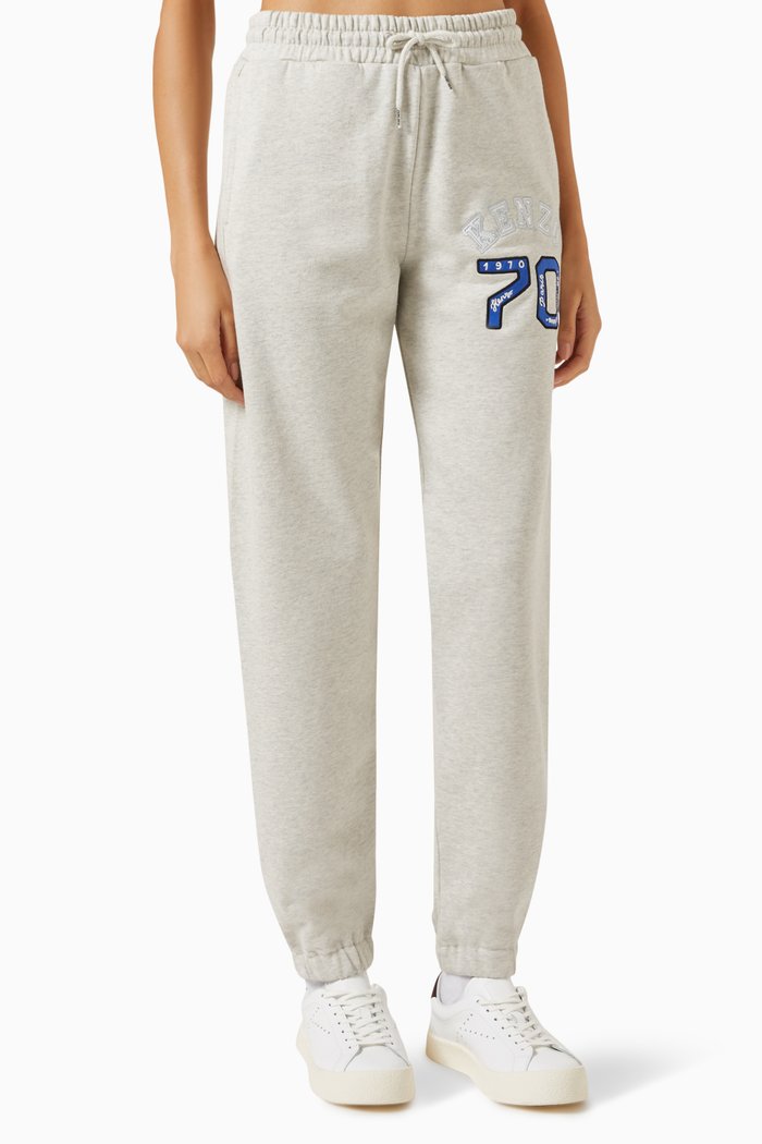 Kenzo Academy Sweatpants in Cotton, Grey